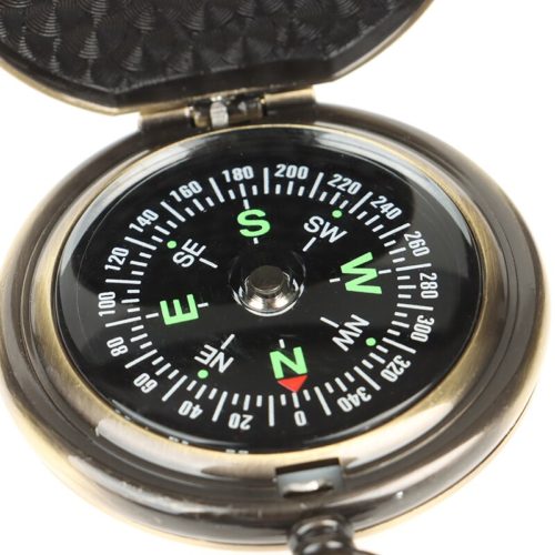 1pc Vintage Bronze Compass Pocket Watch Design Outdoor Hiking Navigation Kid Gift Retro Metal Portable Compass - Image 3