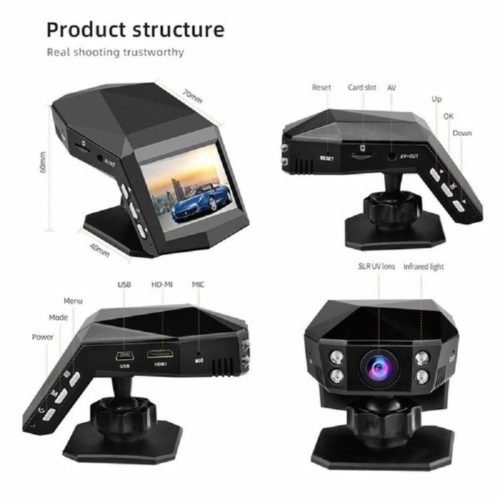 HD Dash Cam Car Video Driving Recorder with Center Console LCD Car DVR Video Recorder Parking Monitor - Image 3
