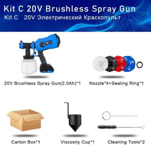 600W Electric Spray Gun 4 Nozzle Sizes 1000ml HVLP Household Paint Sprayer - Image 9