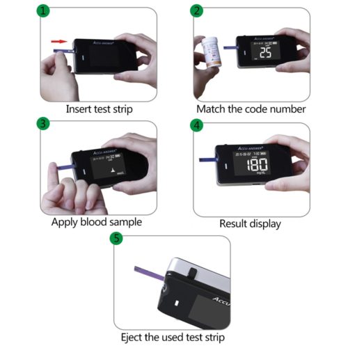 4 in1 Multi-Function Cholesterol Meter Uric acid, Hemoglobin,  Blood Glucose Test strips kit for Diabetes with Lancets - Image 5