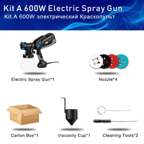 600W Electric Spray Gun 4 Nozzle Sizes 1000ml HVLP Household Paint Sprayer - Image 7