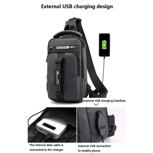 Men Multifunction USB Shoulder Bag - Image 5