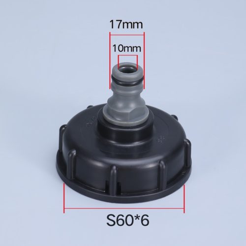 S60x6 Coarse Thread IBC Water Pipe 1/2 Inch Tap Cap Tank Adapter Compatible with IBC Tank - Image 2