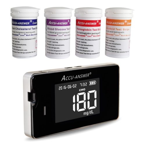 4 in1 Multi-Function Cholesterol Meter Uric acid, Hemoglobin,  Blood Glucose Test strips kit for Diabetes with Lancets - Image 7